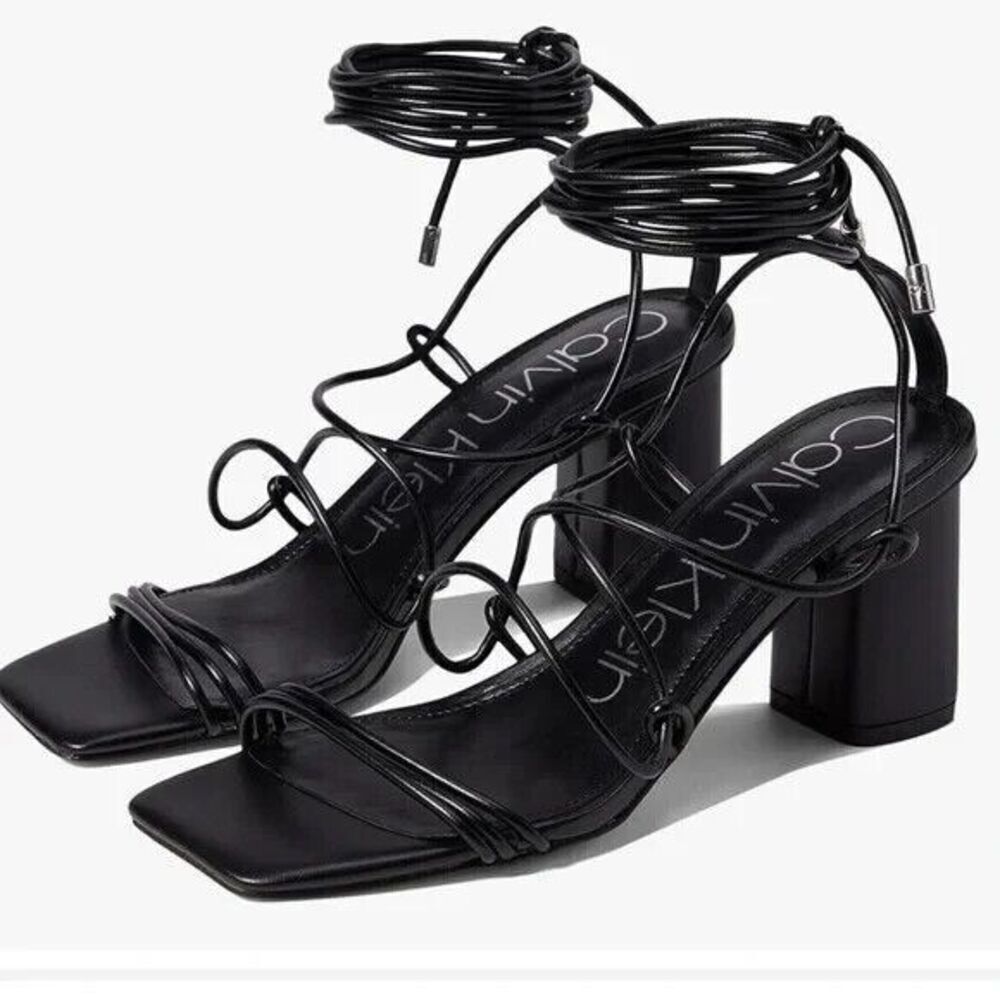 Calvin Klein Black Wrap-Around Sandals